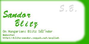 sandor blitz business card